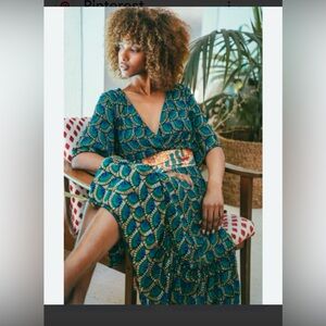 Silk & Salt Journey Maxi Wrap Dress Peacock